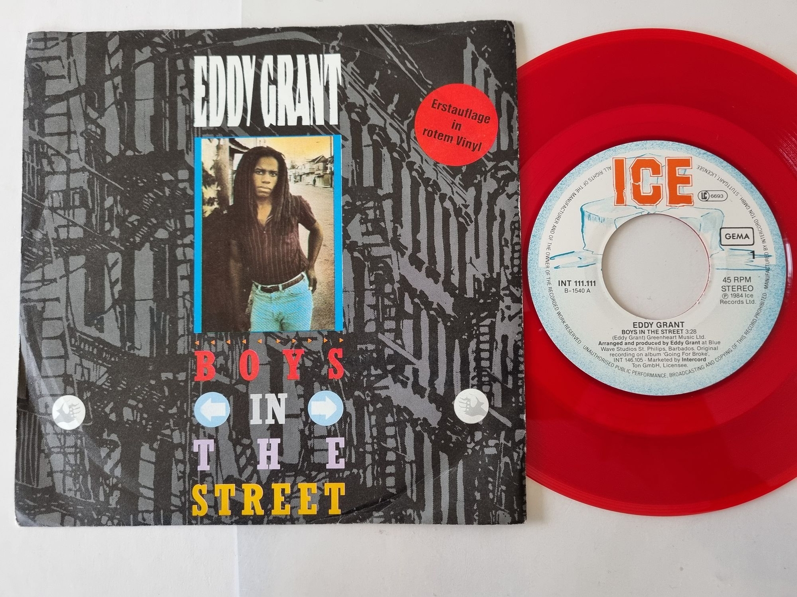 Eddy Grant - Boys in the street 7'' Vinyl Germany RED VINYL