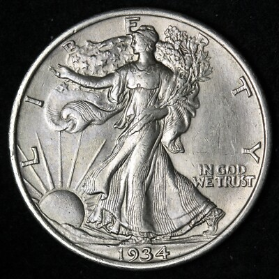 #ad 1934 Walking Liberty Silver Half Dollar BU *UNCIRCULATED* MS E334 RMM $120.77