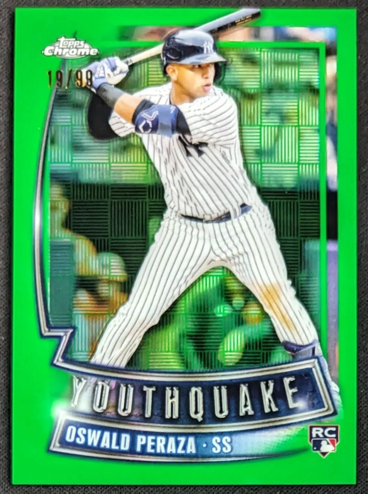 2023 Topps Chrome Oswald Peraza RC Youthquake Green /99 NY Yankees