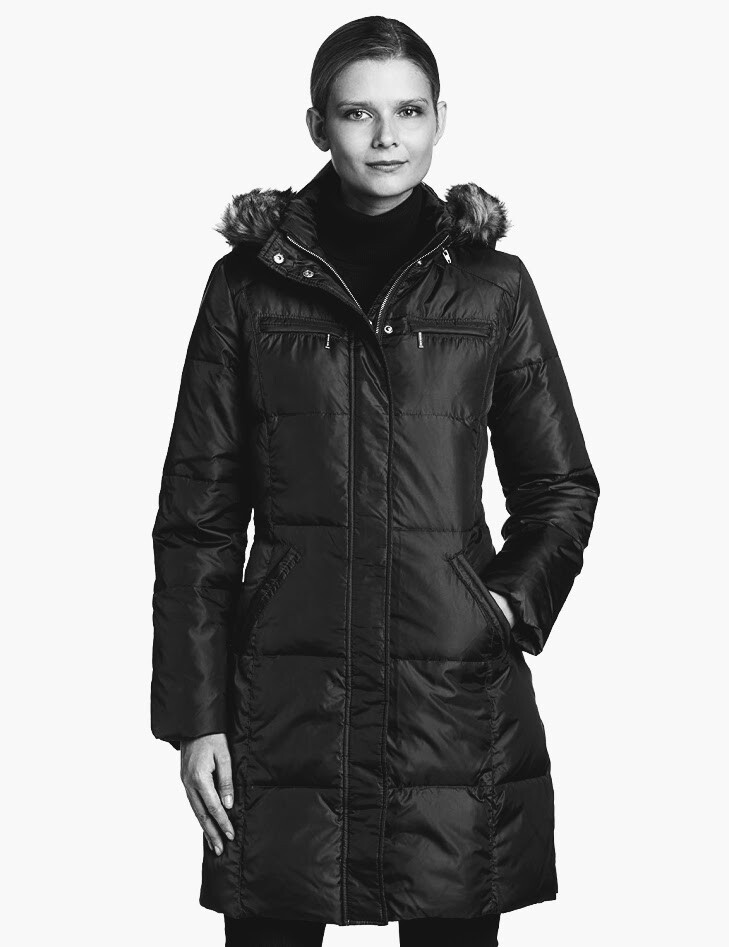ダウンジャケット・コート Michael Kors DOWN JACKET WITH HOOD (MF320C35TR_001BLACK) 191027 NEW MICHAEL KORS BLACK HOODED FAUX FUR TRIM DOWN