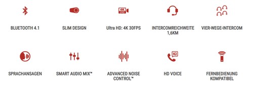 SENA 10C EVO Motorrad Headset mit 4K Kamera Video Foto Bluetooth Intercom - Bild 8 von 11