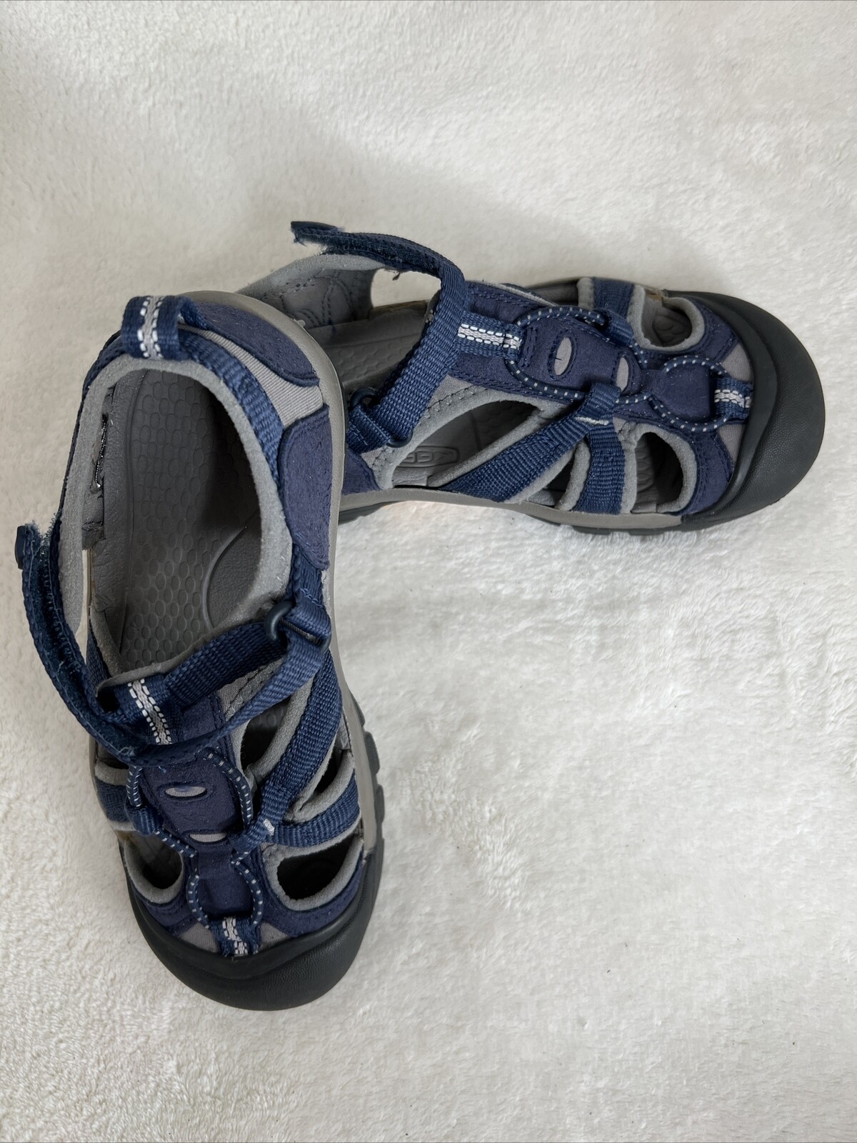 Sandali Keen Kids Newport H2 blu navy grigio cinturino con gancio e passante suola resistente lettura acqua