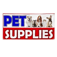 Vinyl Banner Multiple Sizes Pet Supplies Blue Weatherproof Industrial Yard Signs