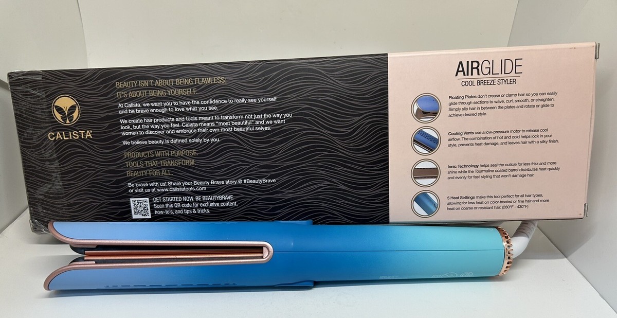“New In Box” CALISTA  1” AirGlide Pro Cool Breeze Styler - Color “Blue Ombre” Calista AIRGLIDE Cool Breeze Hair Styler Iron | Mercari main image 4