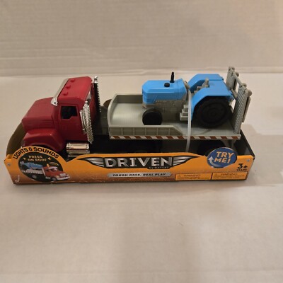 DRIVEN by Battat Toy Flatbed Truck with Tractor Micro Series Lights & Sounds NEW