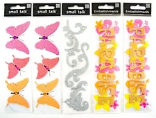 Me & My Big Ideas Small Talk 5pk Stickers Lot Butterflies Paradise Flourishes