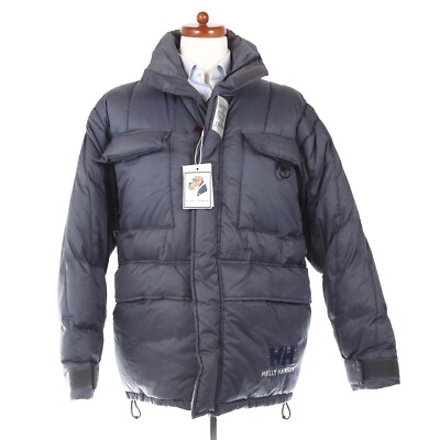 HELLY HANSEN Daunenjacke Parka Puffer Gr M Grau Grey Vintage Down Coat 90s Y2K 