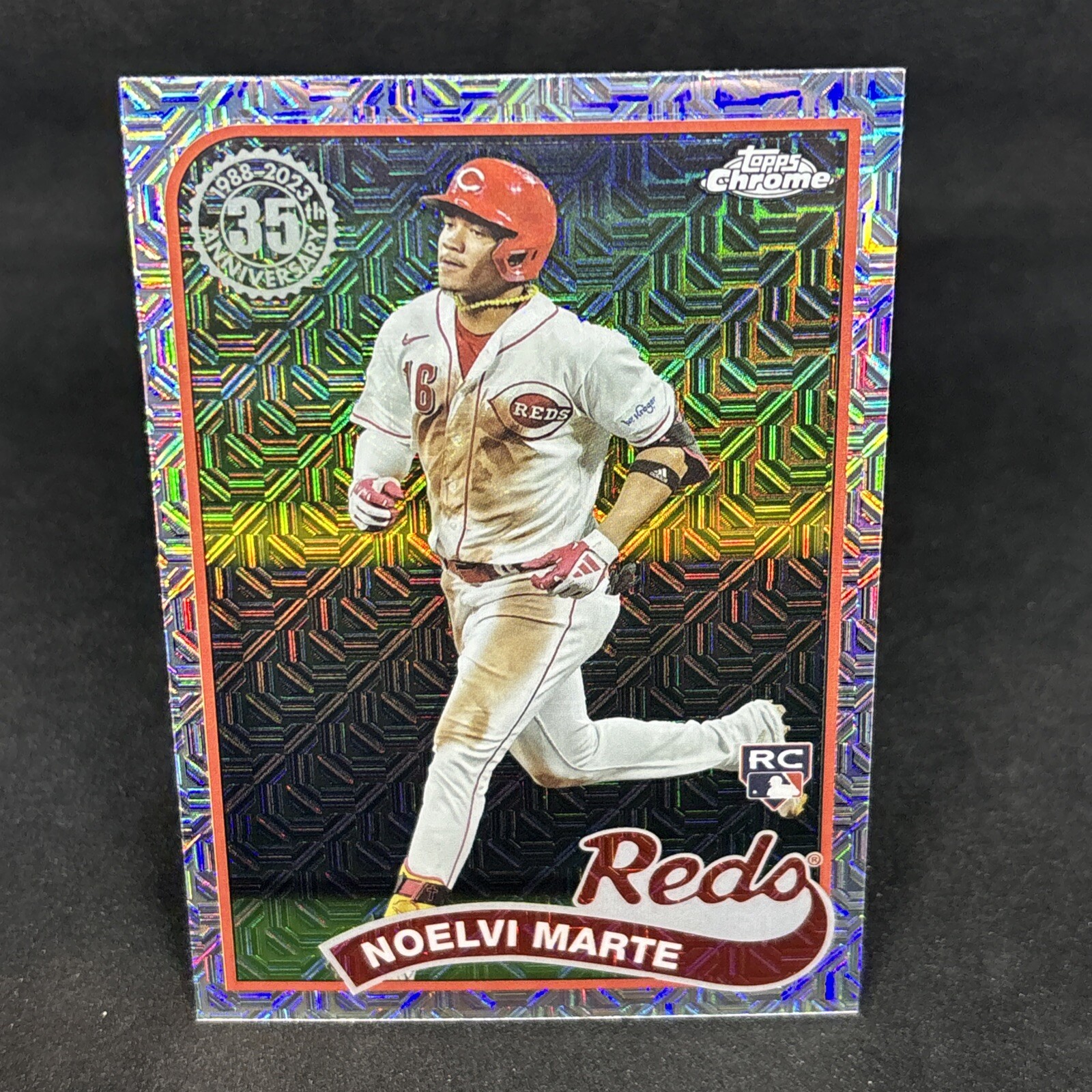 2024 Noelvi Marte Topps Serie 1 Paquete de Plata Mojo Refractor Novato RC ROJOS Limpio