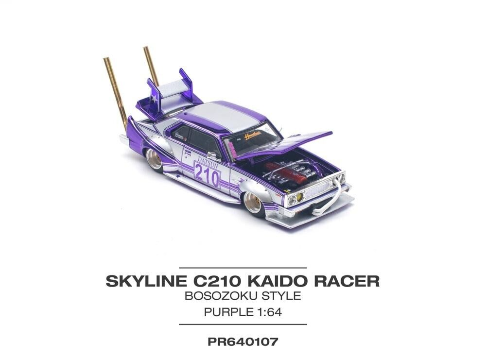 Pop Race 1:64 Nissan Skyline C210 Kaido Racer Bosozoku Style Model