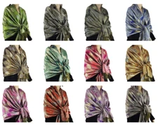On Sale Fashion Metallic Paisley Pashmina Scarf Shawl Wrap 1 Dozen, Assort Color