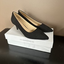 DREAM PAIRS Women Classic Pointed Toe Wedding Low Heel Slip On Pump Shoes S-8.5