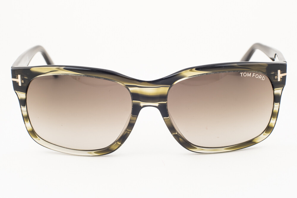 Tom Ford BARBARA Striped Green / Gray Gradient Sunglasses Tom Ford BARBARA Striped Green / Gray Gradient Sunglasses