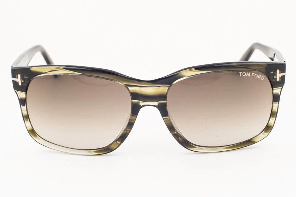 Tom Ford BARBARA Striped Green Gray Gradient Sunglasses TF376