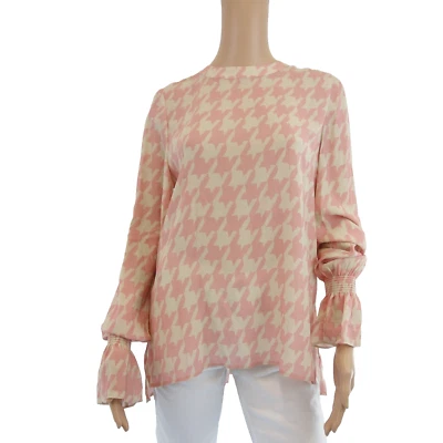 Bluse GRACE Beige Rosa Damen Tunika Shirt Hemd Oberteil Seide Viskose 38 M Neu - Bild 1 von 4