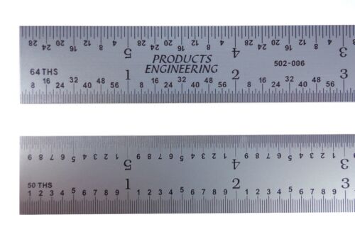 PEC USA 6" Rigid Satin 16R (1/50, 1/100, 1/32, 1/64) machinist ruler /rule scale - Picture 1 of 1