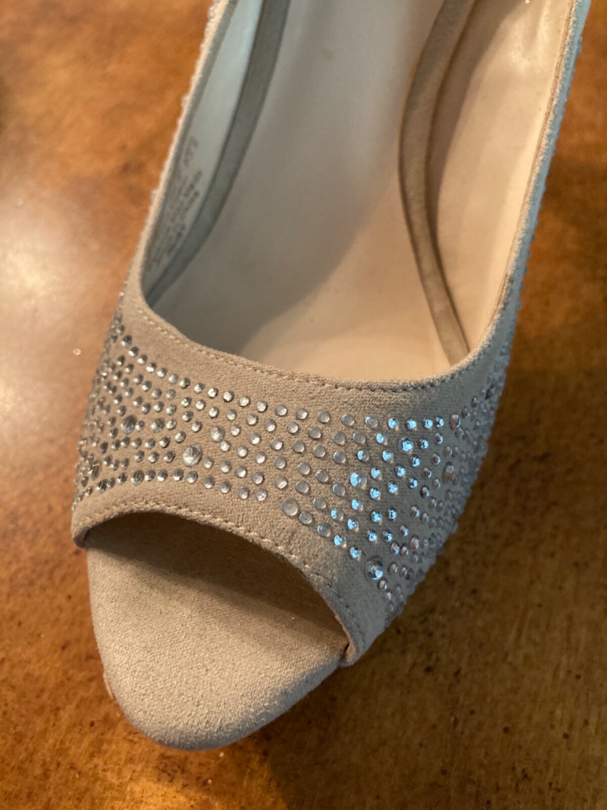 Fergalicious RUBY Nude Rhinestone Open Toe Pump S… - image 3