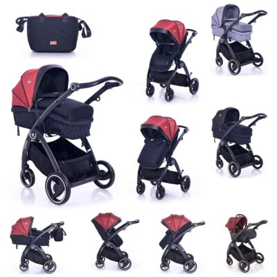 Lorelli Kombikinderwagen 2 in 1 Adria Alu-Rahmen Sitzeinheit umbaubar Fußsack