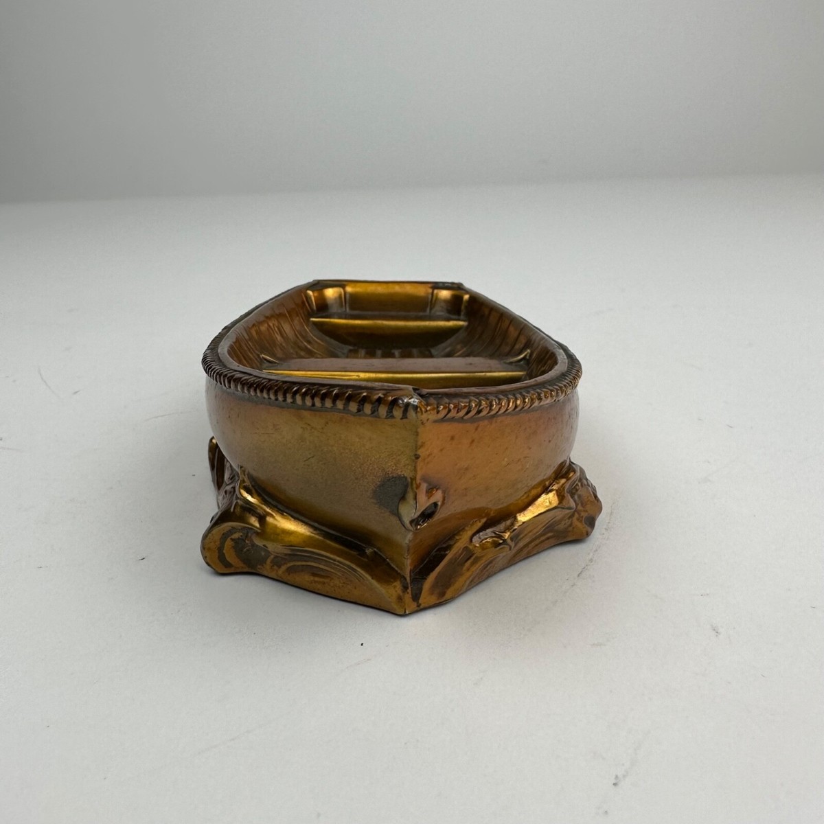 Vintage PM Brass Fishing Boat Ashtray Coin Tray Philadelphia