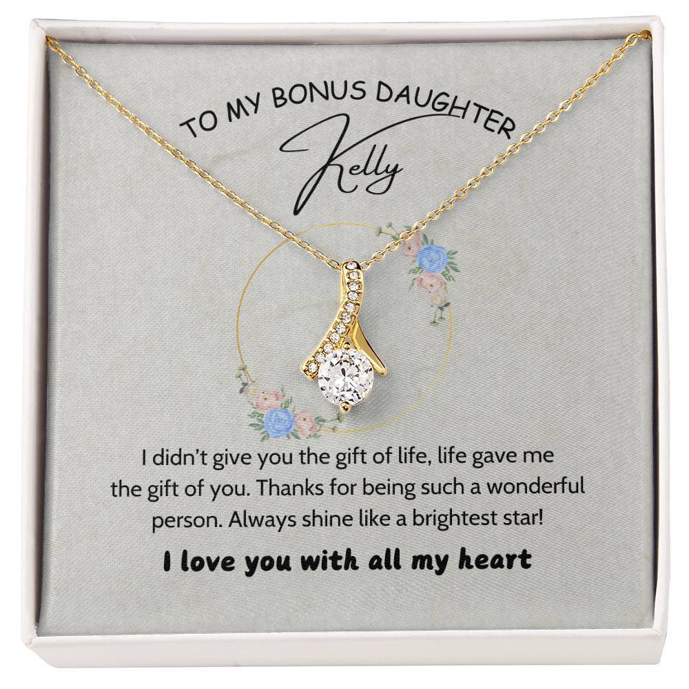 To My Bonus Daughter Necklace Gift, Bonus Daughter Necklace, Bonus Daughter Gift