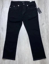 $159 NWT  True Religion Ricky Flap Relaxed Jeans Black WORLD TOUR BUDDHA 36x32