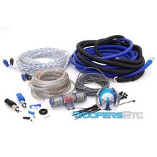 pkg 4 GAUGE AMPLIFIER WIRE RCA INSTALL KIT  2 GOLD 4 GAUGE BATTERY TERMINALS