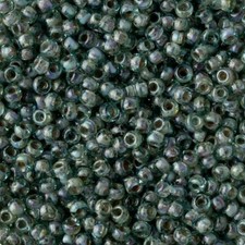 Miyuki Round Rocaille Seed Beads Size 11/0 23GM Picasso Olivine Trans 11-4506-5