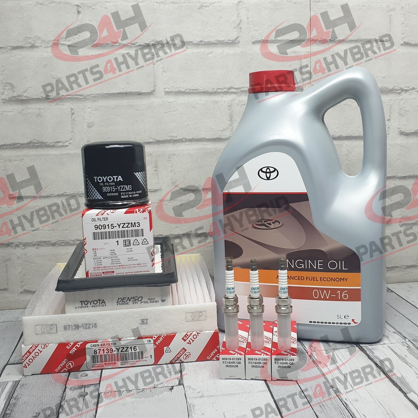 Genuine Toyota Yaris Service Kit KSP130 1.0L 2018-2020 With 0W16 & Spark Plugs