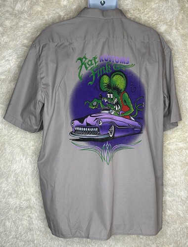 49-50 Mercury Rat Fink Dickies Work Shirt 2XL Z8 - Picture 6 of 11