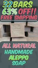 32 Bars Handmade Natural Vegan Ancient Laurel Oil Soap, Body & Hair Moisturizer