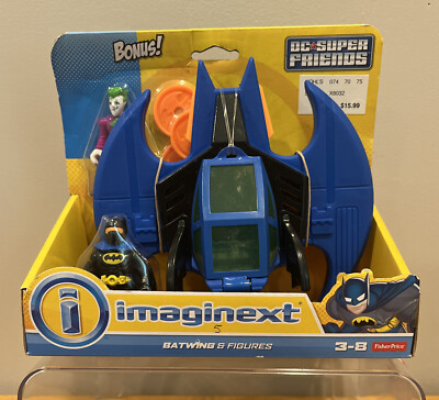 Mattel Fisher Price Bay Man Imaginext DC Super Friends Batwing & Figures Joker
