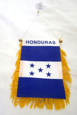 Soccer Country 4x6 Honduras Mini Flag with Suction Cup Rearview Mirror-New vers2