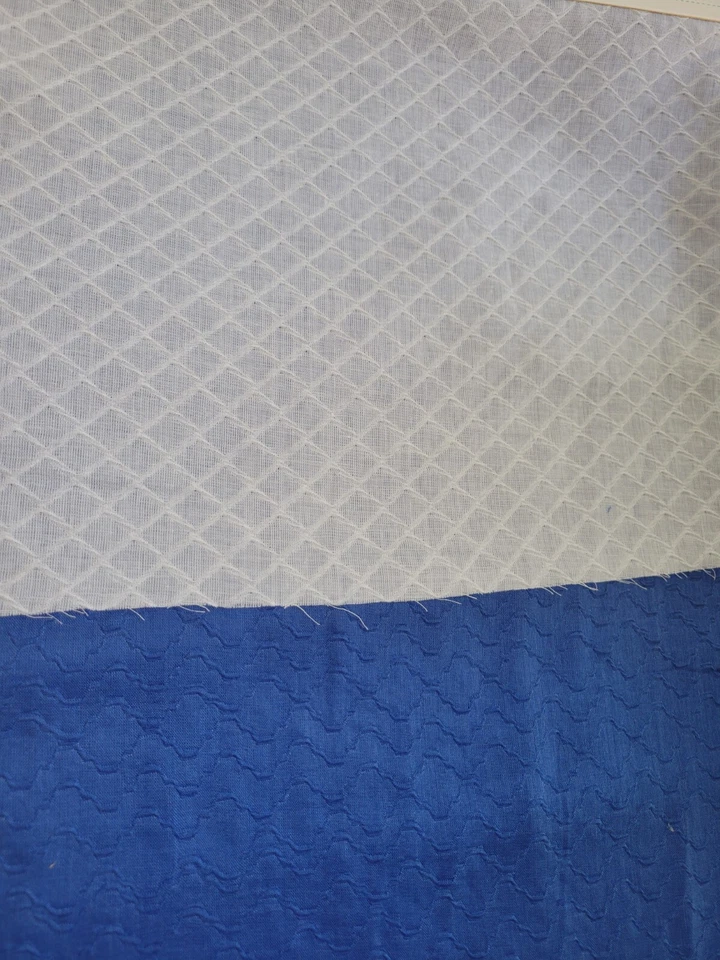 Vintage Salesman Sample Al-Abid Silk Mills Emboss Print Poly-Cotton Fabric Blue - Image 3 of 4