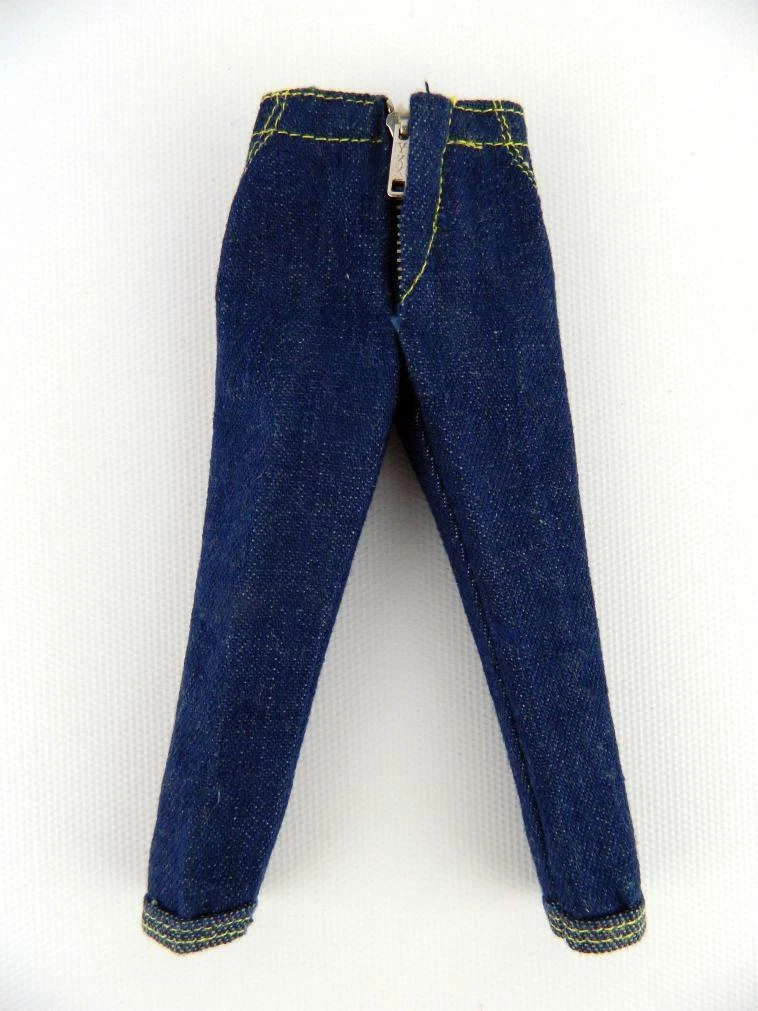 Vintage Barbie 1960s Blue Denim Jumpin Jeans Pants Real Zipper & Original Tag