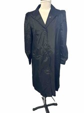 Weather Wise By Micki! Black Nylon Button Up Rain Coat Vintage 60s 70s Size 9/10