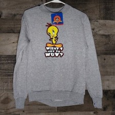 NWT Girls Vintage 2001 Tweety Bird Looney Tunes Glitter Sweatshirt Youth Large