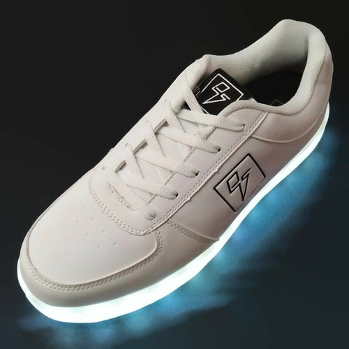 Estilos Eléctricos Zapatos LED Para Hombre Iluminación Brillo Tenis Lo Top Perno EDM Rave Blanco - Imagen 2 de 5
