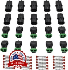 Kit De 10 Conectores Electricos A Prueba De Agua De 2 Pines Terminales NEW US.