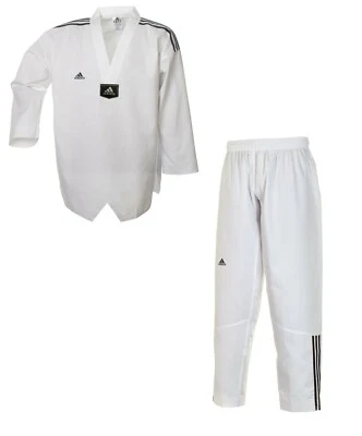 adidas Taekwondoanzug, Adi Club 3 stripes, weißes Revers - Dobok Taekwondo - Bild 1 von 3