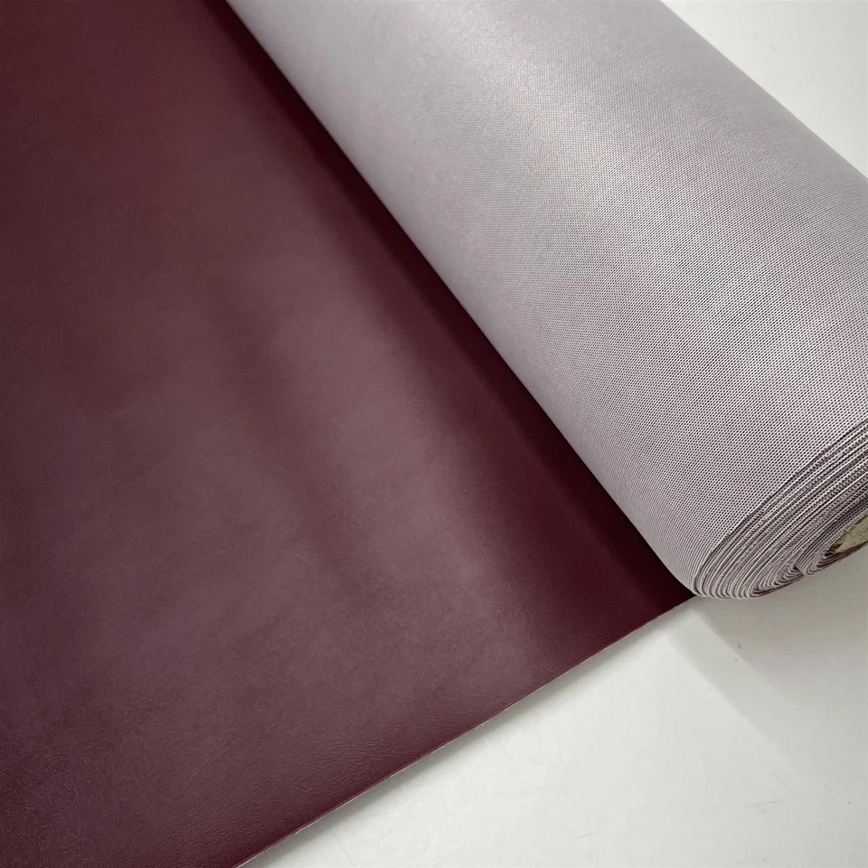 I WANT FABRIC Faux Leather Fire Retardant Upholstery Vinyl Fabric Burgundy Red