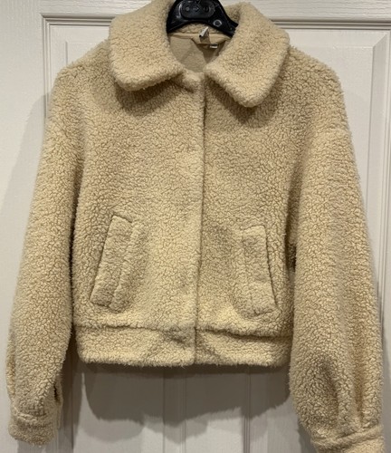 & Other Stories Paris Atelier Cream Teddy Borg Jacket Wool Blend UK 6
