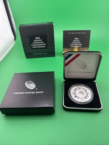 2024 P Greatest Generation Proof .999 Commemorative Silver Dollar ~ OGP