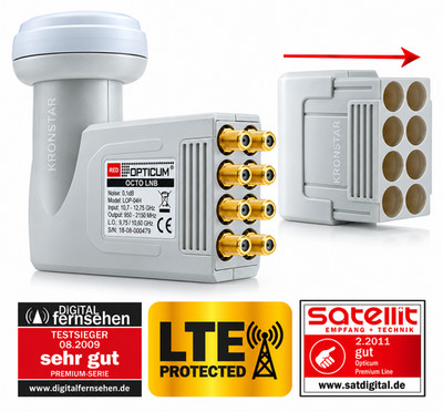 OPTICUM Octo LNB 0,1 dB TESTSIEGER 8-fach Receiver Teilnehmer FULL HD 3D 8K UHD 
