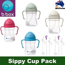 b.box 2-Pack 360° Baby Training Sippy Cup Starter Pack 240mL with Straw, Brush