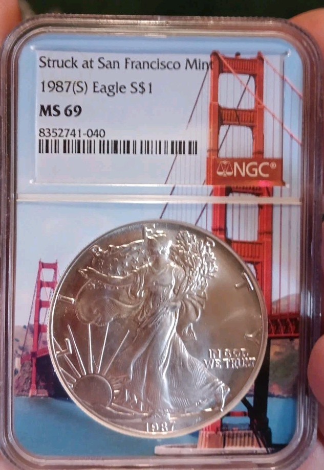 1987 American Silver Eagle 1 OZ. (S) Struck at San Francisco Mint