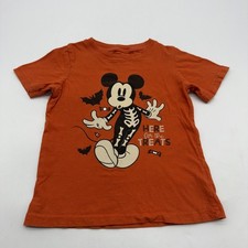 Disney Mickey Mouse T-shirt Toddler Boys Size 4T Orange Graphic Print Logo.46188