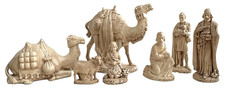HOLLAND MOLD NATIVITY LOT SET of 7 Beige Ceramic Christmas 2-Camels Figures  78