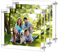 3 Pack - Clear Acrylic 8x10 Wall Mount Picture Frame