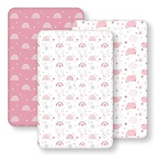 Baby Bedside Bassinet Sheets Fitted Girl, 33 x20 Compatible with Baby Deligh...