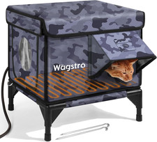Heated Cat House for Outside, Insulated Weatherproof Heated Outdoor Cat House wi