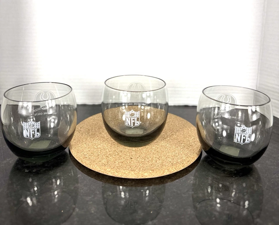 Baltimore Colts NFL Juego de 3 vasos sin tallo logotipo de equipo vintage Foto 4 de 4